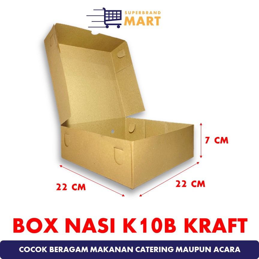 

Paper Lunch Box Kraft Full Laminasi K10B Kotak Nasi Dus Nasi 22x22x7cm Kotak Nasi Hajatan Catering Kraft Laminasi