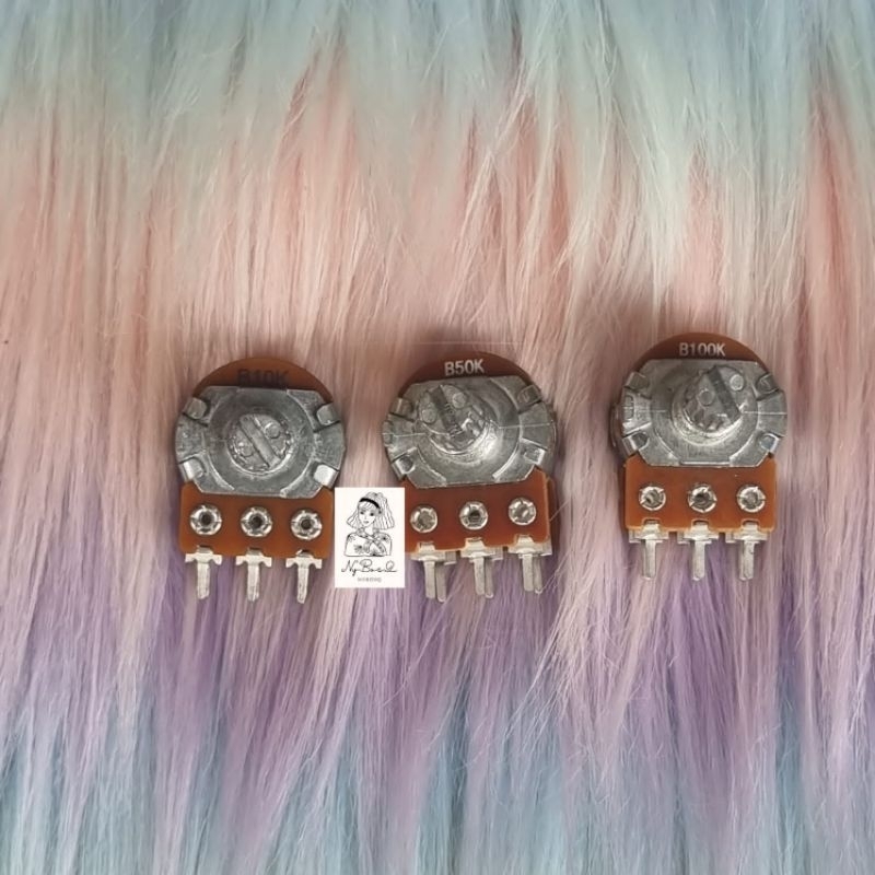 POTENSIO KLIK AS PENDEK STEREO 10K 50K 100K APLUS KAKI 6