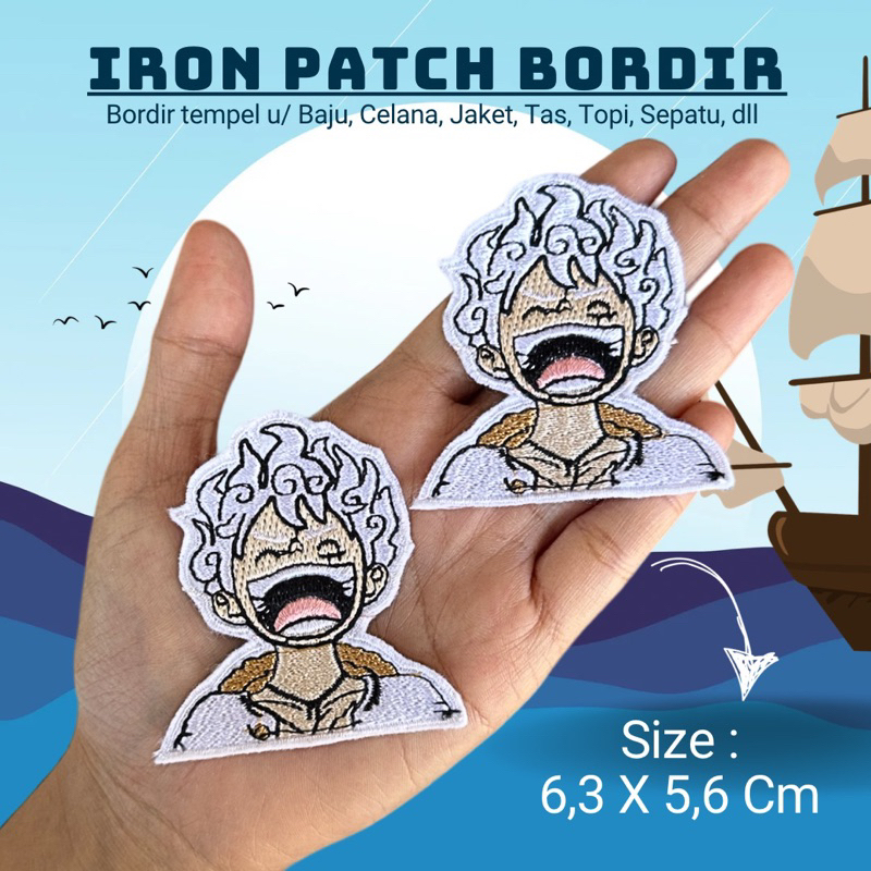 ( BISA SETRIKA / JAHIT ) Emblem Bordir Luffy Iron Patch Bordir One Piece Wan Pis Emblem Bordil bordi