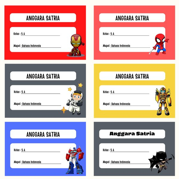 

cetak stiker nama mapel dan kelas buku sekolah anak/ anti luntur/ anti pudah ukuran 5x7xm free desain