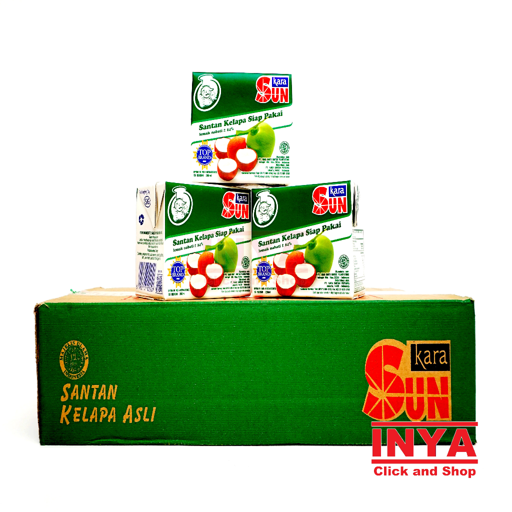 

Sun Kara Santan Kelapa Siap Pakai 12x200ml BOX - Coconut Milk