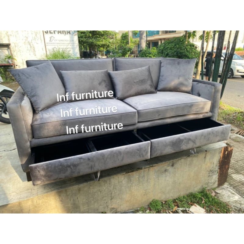 sofa minimalis laci sofa tamu minimalis bludru kombinasi laci