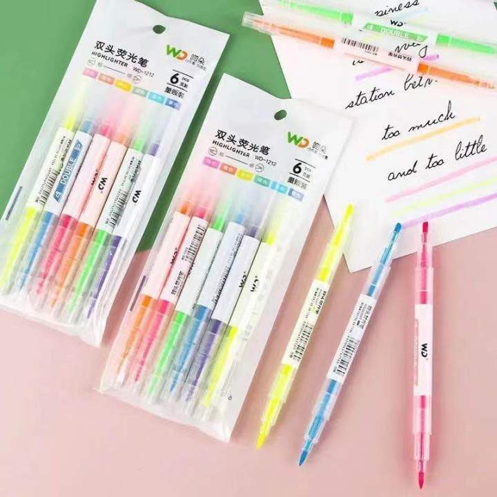 

(GROSIRAN) 1 Set Stabilo isi 6 pcs - Stabilo Warna Warni Highlighter Pewarna Kertas Buku Catatan Stabilo Sekolah Kantor