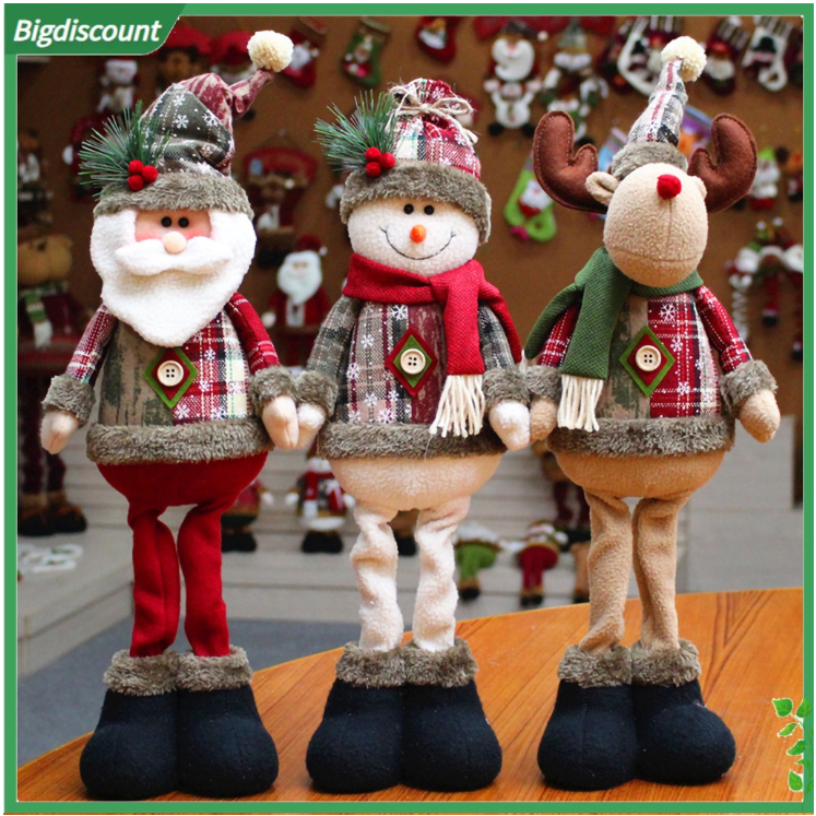 Aksesoris Pohon Natal Boneka Santa Rusa Manusia Salju Beruang Kaki Bisa di Regangkan Aksesoris Terba