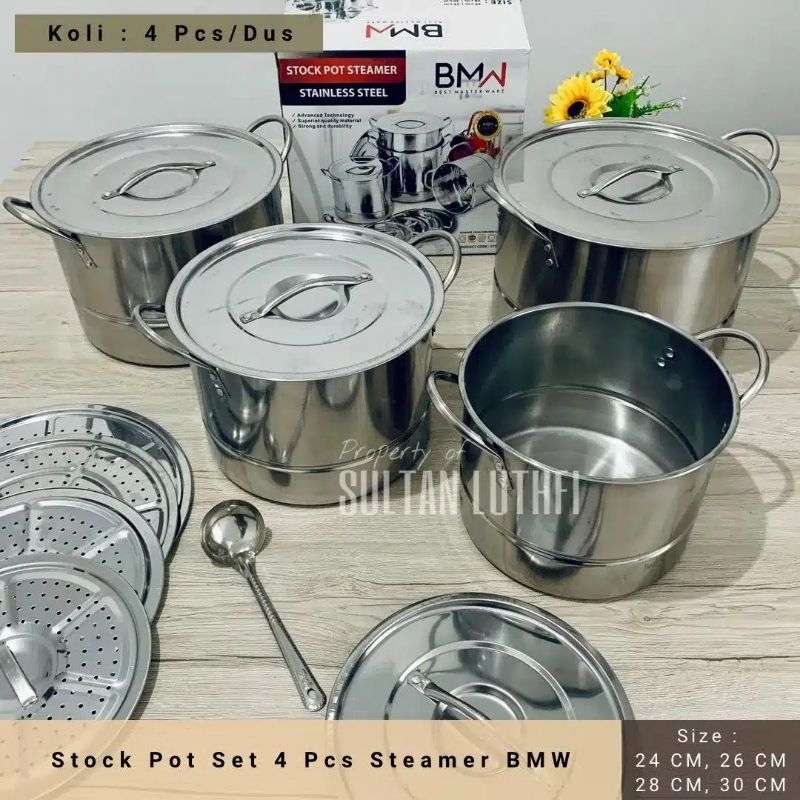 stock pot bmw steamer stainless 4pcs
