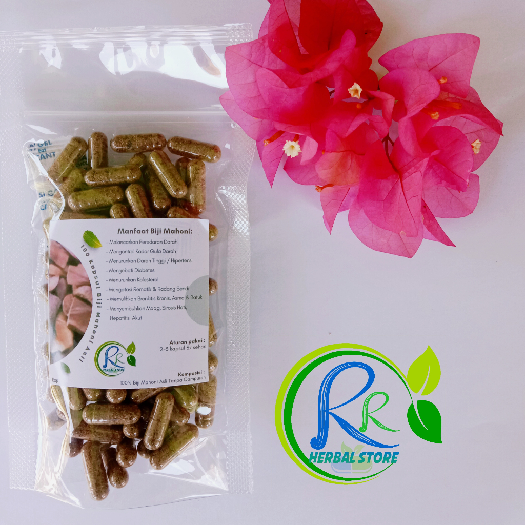 100 Kapsul Biji Mahoni Herbal Asli