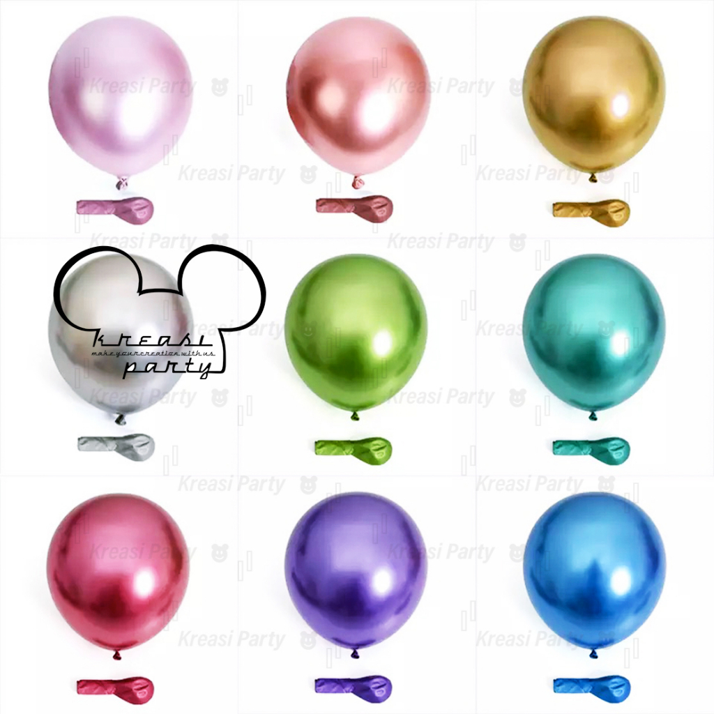 ECER Balon Latex Chrome Hitam / Balon Metalik Chrome / Ballon Chrome Black