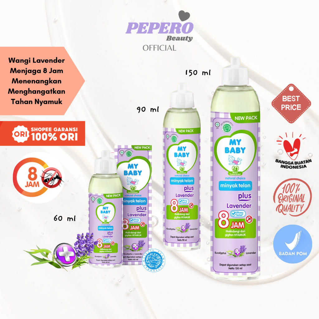 MY BABY Minyak Telon Plus Lavender 30ml | 60ml | 90ml | 150ml - Minyak Bayi Anti Nyamuk 8 Jam