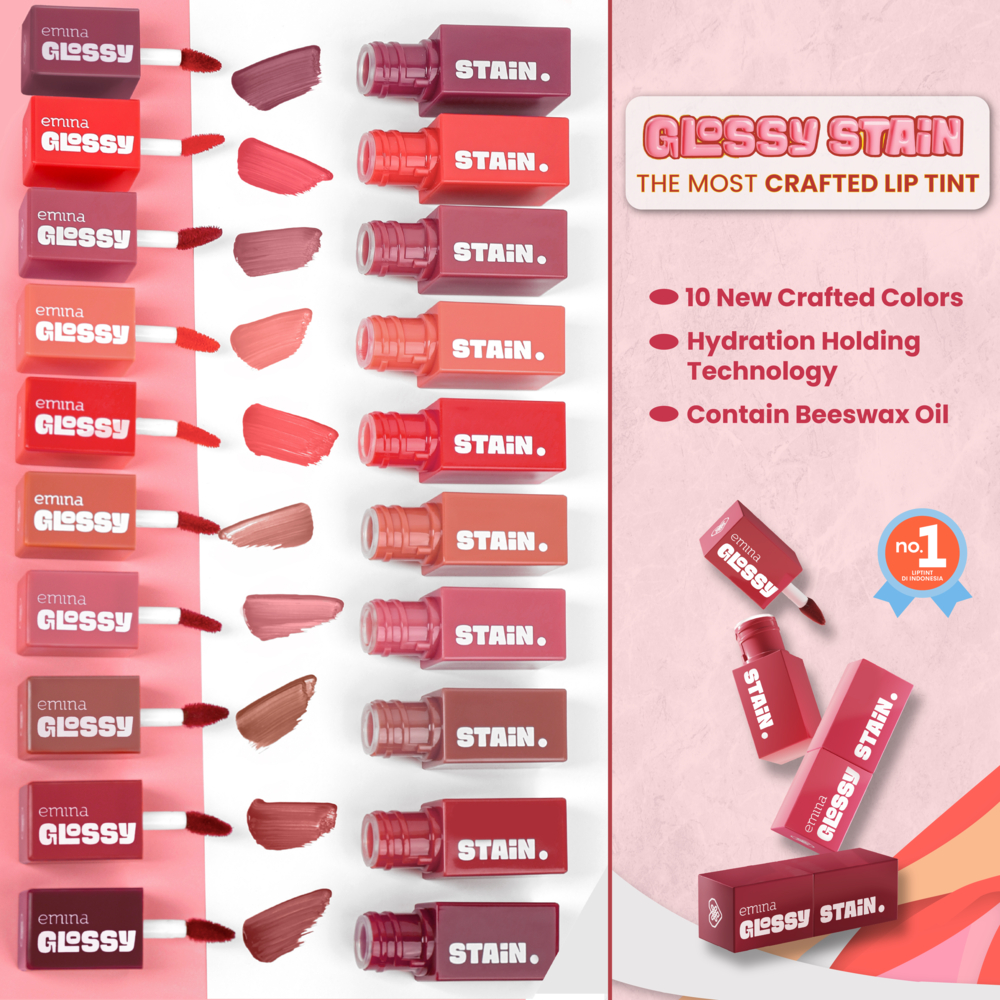 Emina Glossy Stain 3 g - Melty Gel Lip Tint Glossy Finish, Tahan Lama dan Melembabkan Image 3