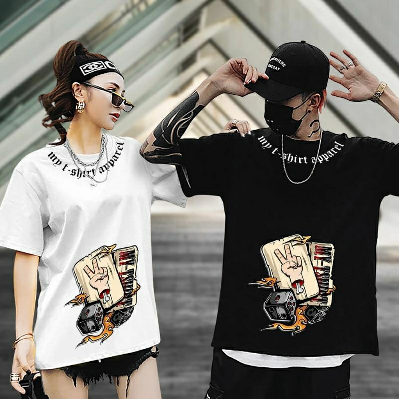 Kaos Oversize Pria Wanita Distro Tshirt Dadu Kartu Remi