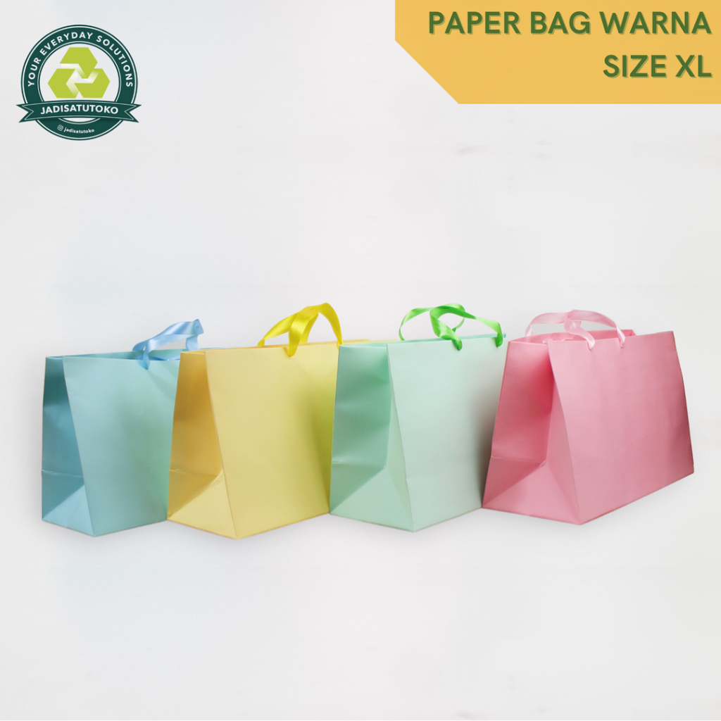 

Paper Bag Warna size XL / Jumbo ukuran 42 x 16 x 25CM
