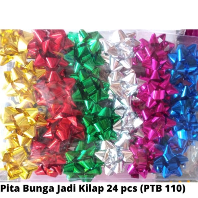 

Pita Bunga Jadi 24pcs/Pita Kado Kilap/Pita Kertas Jadi isi 24pcs Rajawali Party