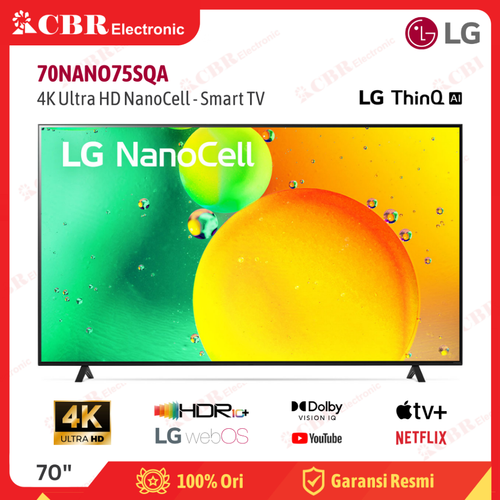 TV LG 70 Inch LED 70NANO75SQA (4K NanoCell-Smart TV)