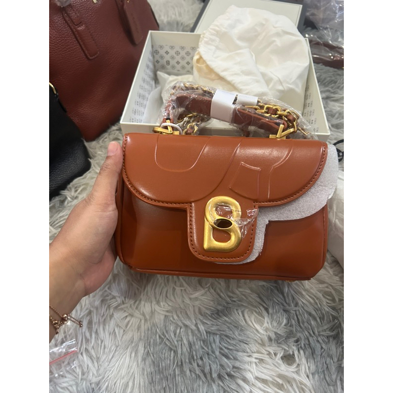 TAS BUTTONSCARVES ALMA FLAP BAG SMALL GINGER