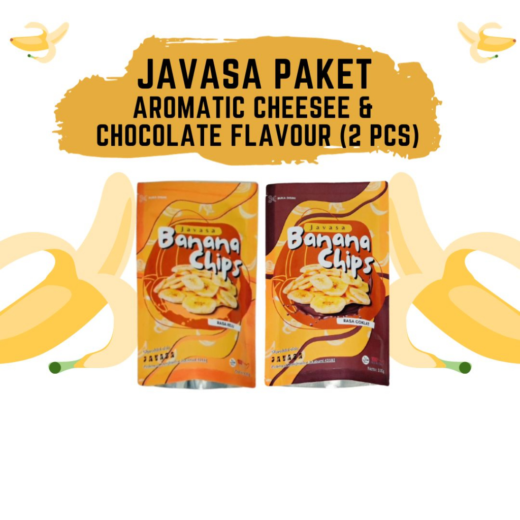 

Keripik Pisang Javasa Banana Chips Paket Bundling Chocolate dan Keju Paket 2 Pcs - Keripik Pisang Bumbu Tabur dan Renyah