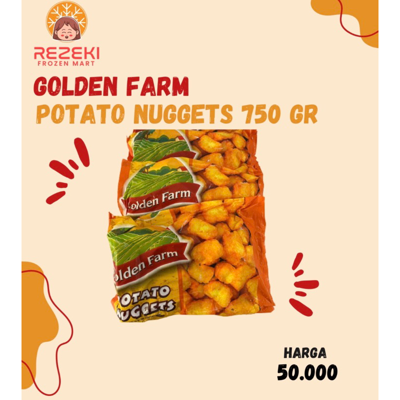 

Golden Farm Potato Nuggets 750 Gr | Naget Kentang Premium | Frozen Food Murah