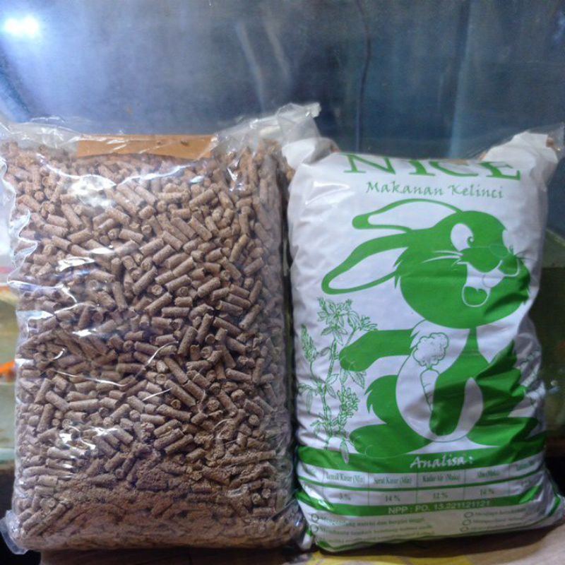 pur kelinci pelet kelinci, makanan kelinci, isi 1kg/pc