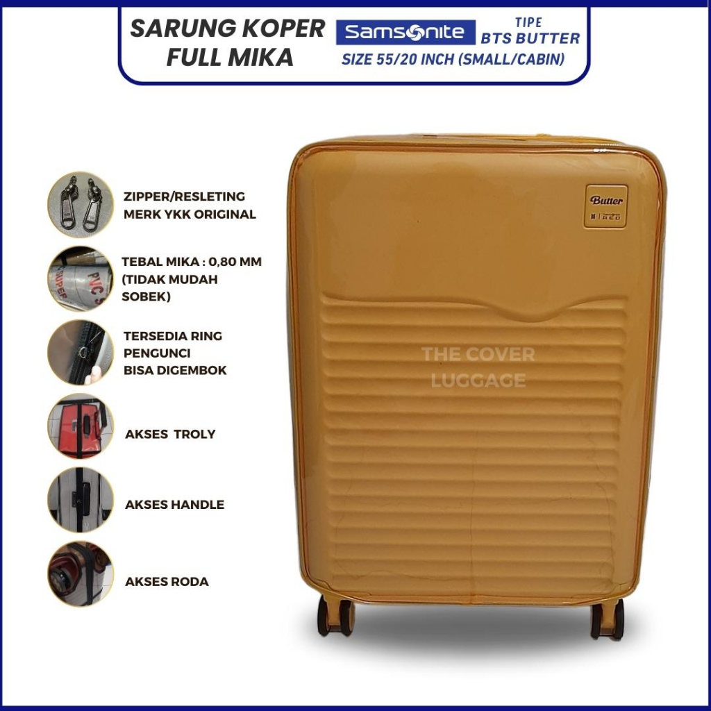 Sarung Koper Fullmika khusus koper Samsonite Red BTS Butter Edition size 55/20 inch (Small/Cabin)