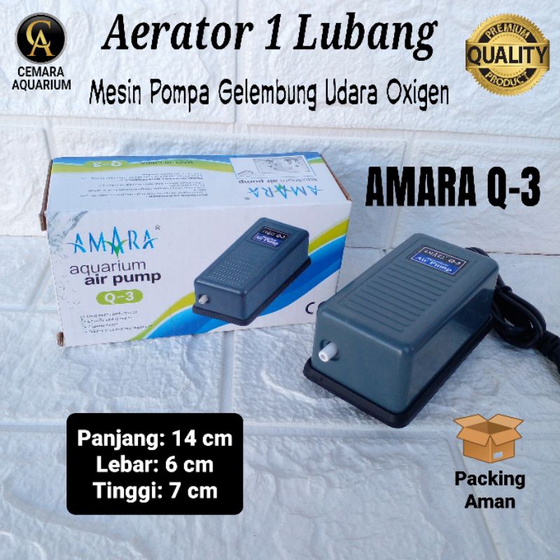 Aerator aquarium/ Amara Q-3/ aerator 1 lubang/ aerator/ mesin aquarium/ oksigen/ oksigen aquarium/ a