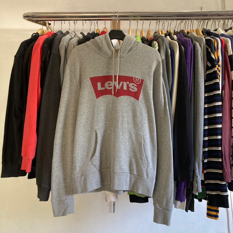 Pullover Hoodie Levis Grey Vintage Second Original