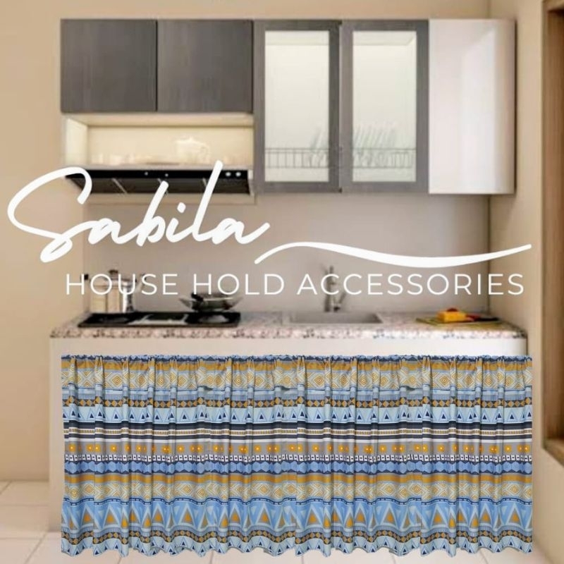 Gorden Kolong Dapur Minimalis Poni Motif Abstrak