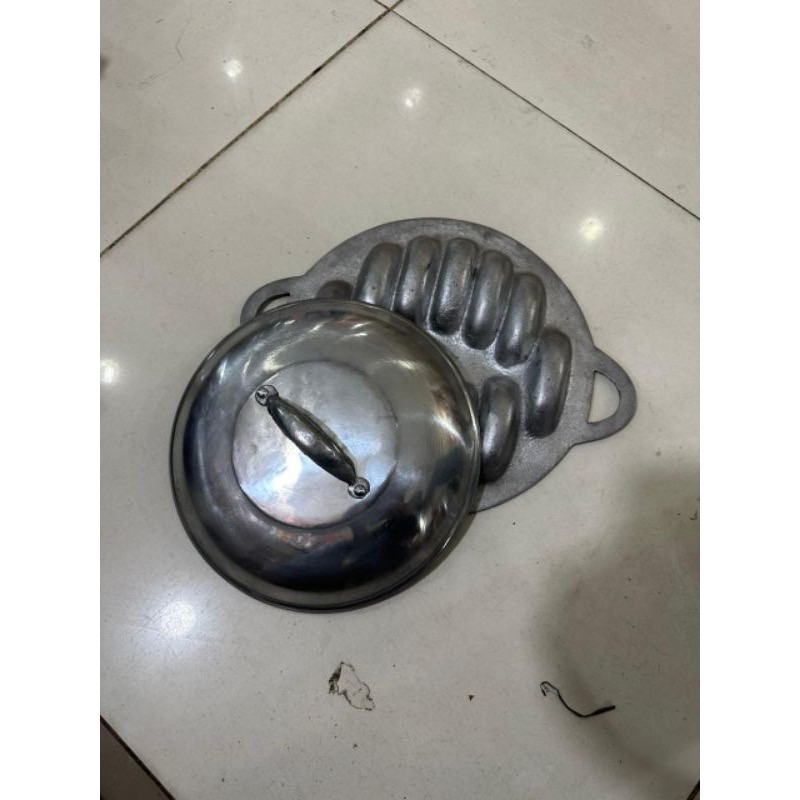 Cetakan kue pukis alumunium tebal +tutup