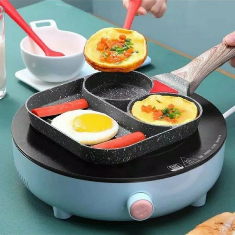 Fry pan kotak 2 lubang/penggorengan anti lengket
