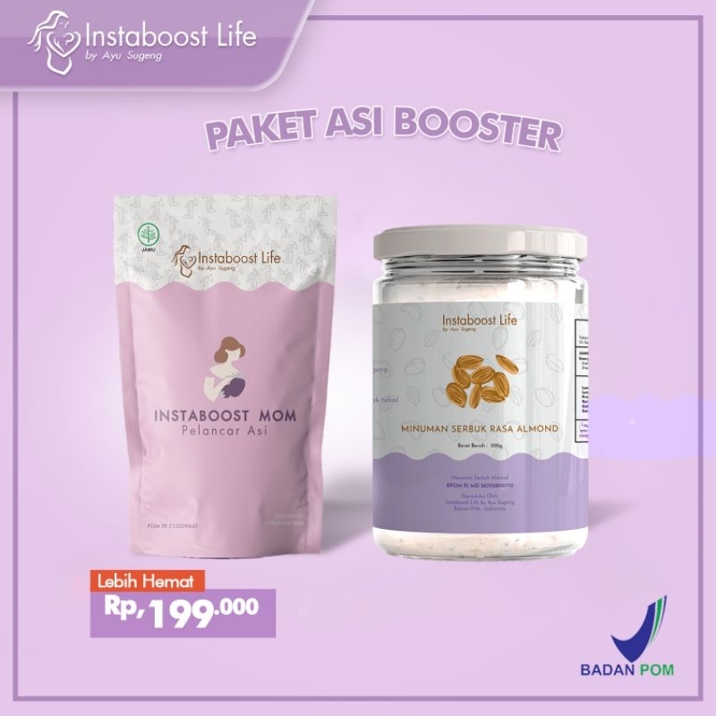 Instaboost Mom and almond milk Instamom paket Dynamic duo Instaboost life asi booster by ayu sugeng