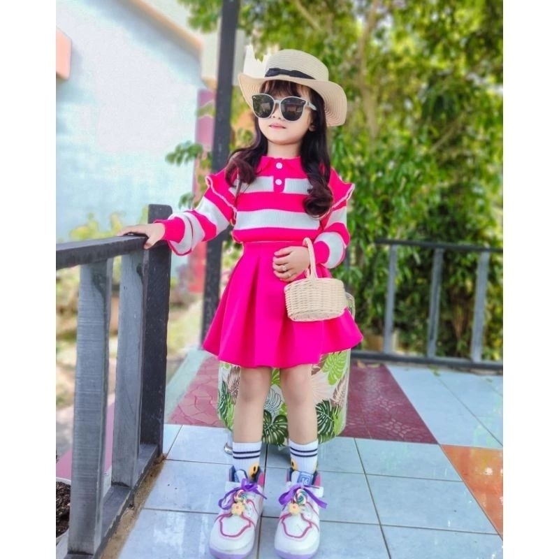 Sweater Rajut Anak/ Sweater rajut polo anak perempuan