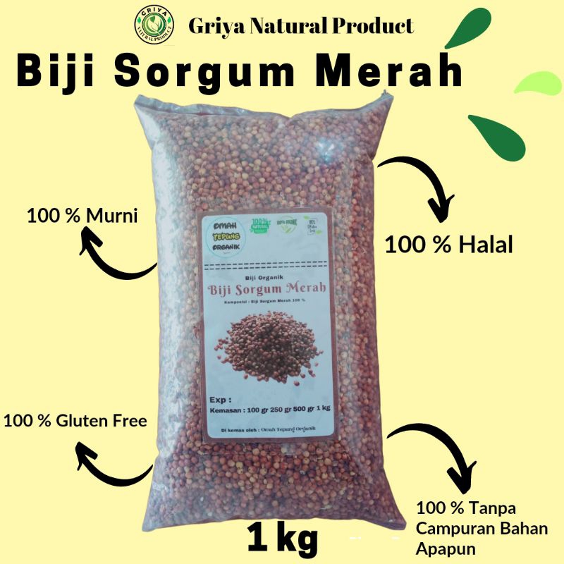 

Biji Sorgum Merah Organik kemasan 1 kg/Beras Sorgum Merah Organik kemasan 1 kg/Benih Biji Sorgum Merah/Bibit Biji Sorgum Merah