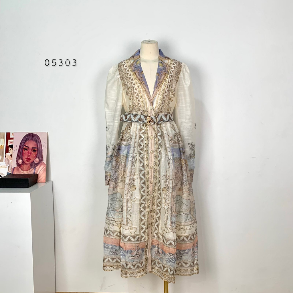 DRESS SLIKY WANITA JRY KERAH V NECK VARIASI KANCING MUTIARA TANGAN PANJANG FREE BELT PREMIUM TERUSAN