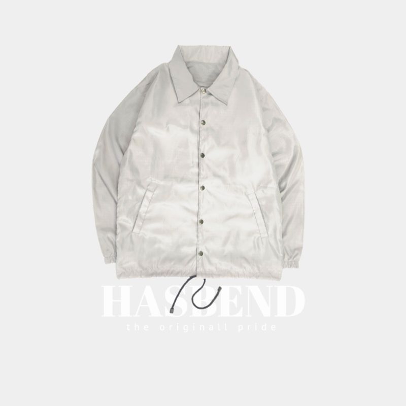 Jaket Coach Polos / Coach Jaket Polos Waterproof Pria/Wanita Warna Silver