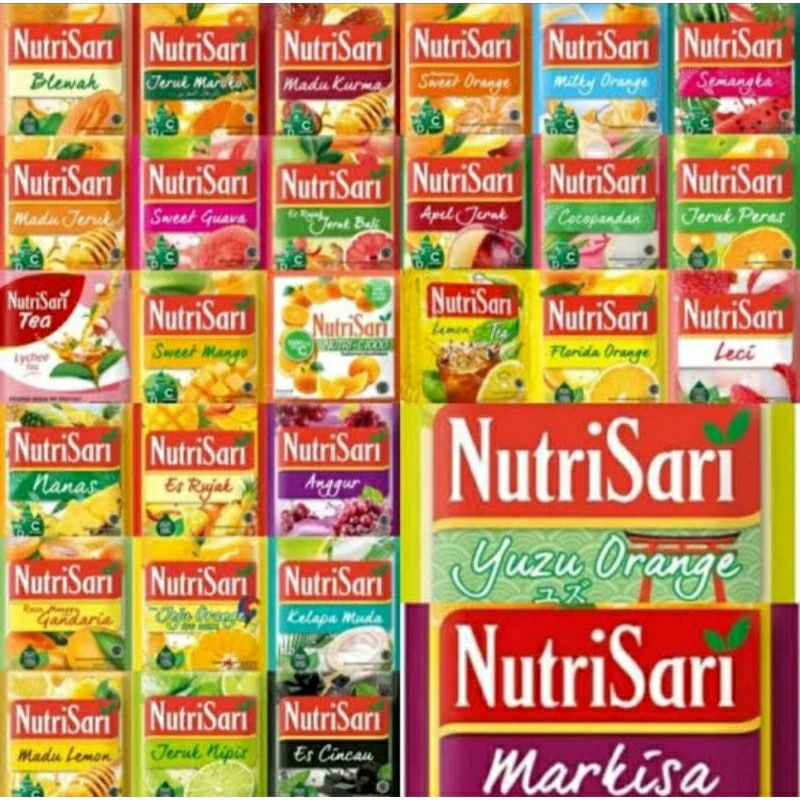 

Minuman Serbuk instan NUTRISARI all varian 1 renteng isi 10