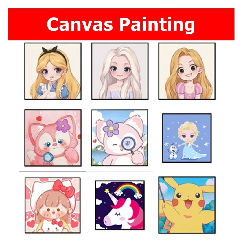 

CANVAS PAINT BY NUMBER 20X20CM / SET KANVAS PALLET KUAS ANAK KIT WITH FRAME DIGITAL / MAINAN ANAK MEWARNAI MELUKIS DENGAN NOMOR / EDUKASI MENGGAMBAR ANAK