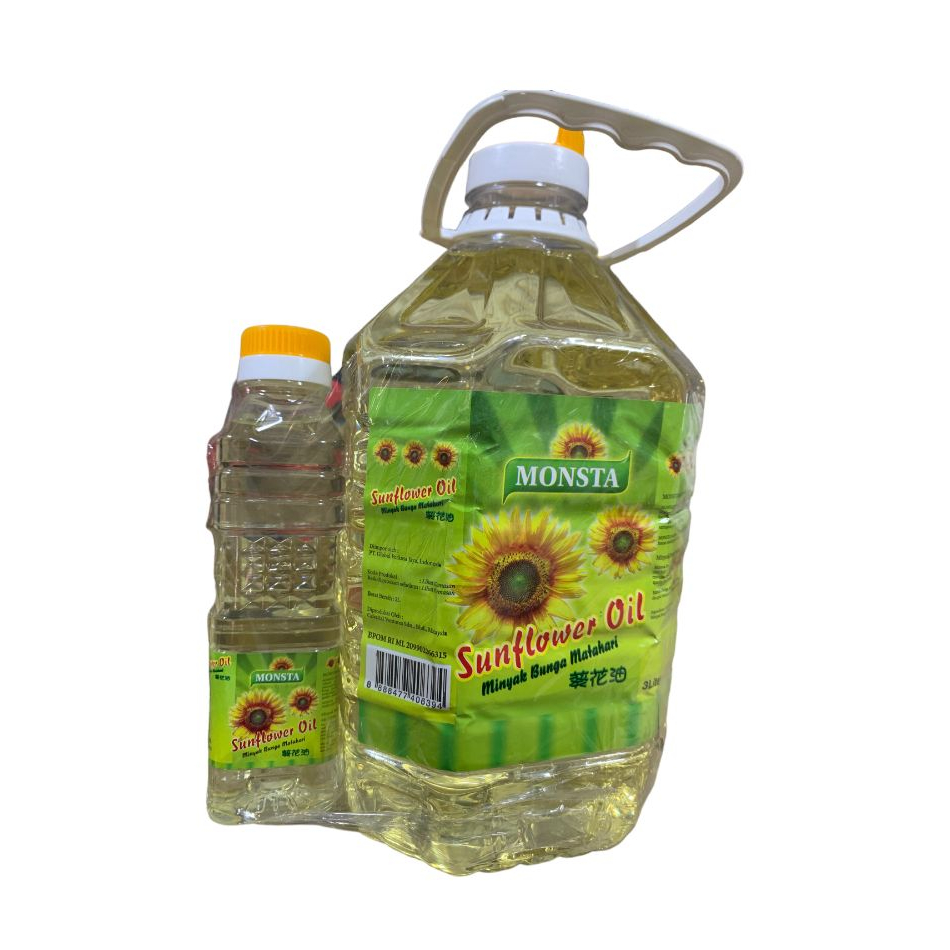 

Monsta Minyak Makan Bunga Matahari Sunflower Oil 3L Bonus 200ML