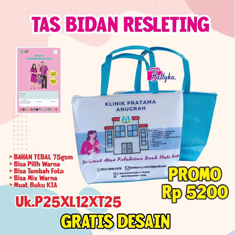 

TAS SOUVENIR BIDAN RESLETING MURAH CUSTOM NAMA