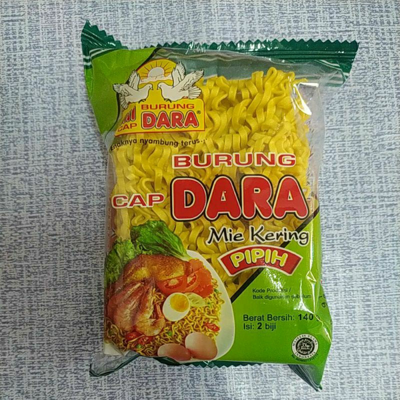 

Mi cap Burung Dara 140g, mie pipih kering