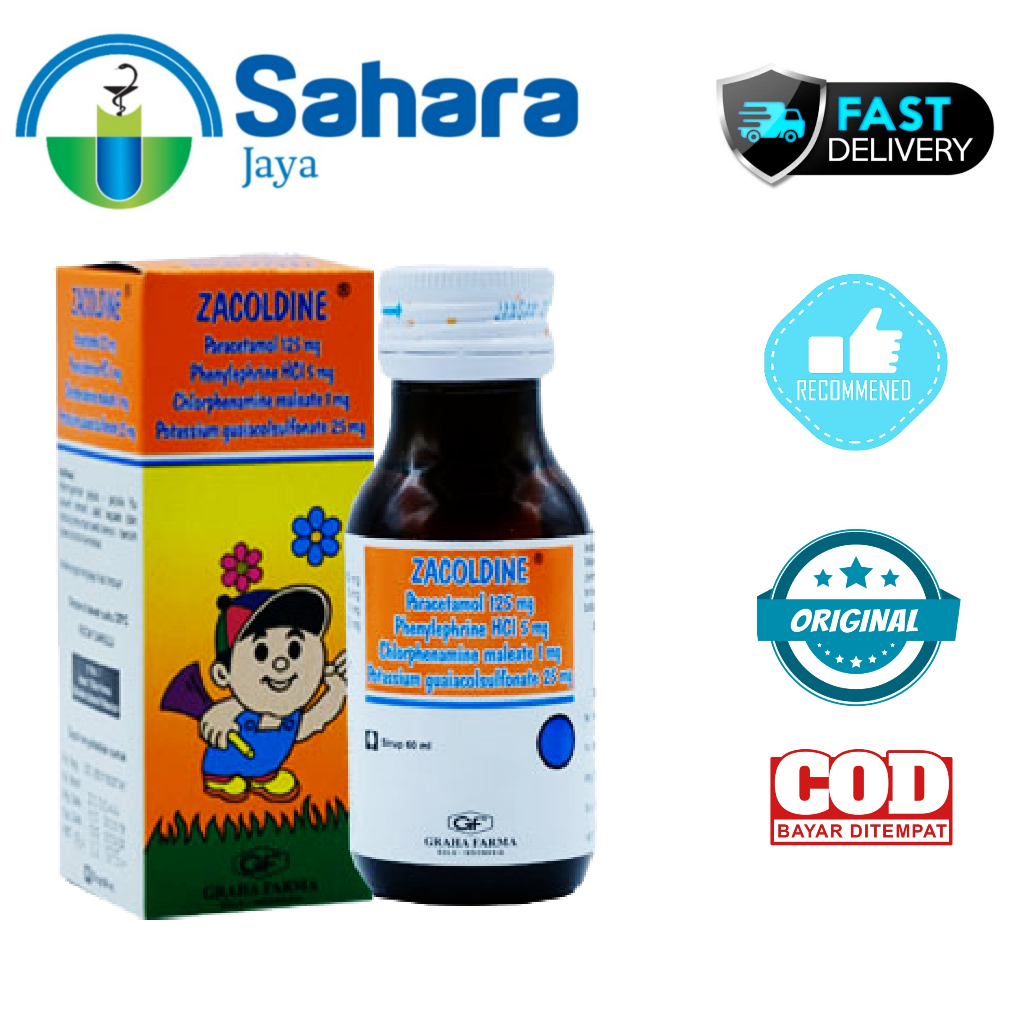 [SJ] ZACOLDINE SYRUP 60 ML / ZACOLDINE SIRUP 60 ML /ZACOLDIN / gejala flu, menurunkan demam, bersin-