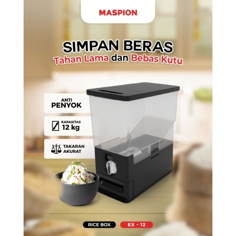 Maspion Rice Box EX-12 tempat beras kekinian