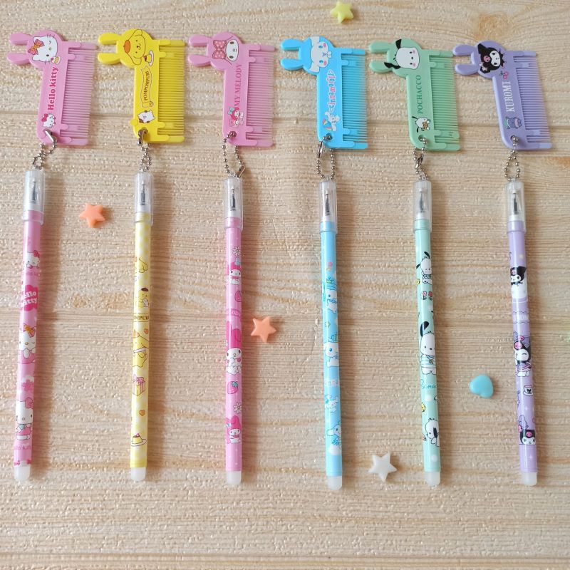 

Ballpen Gel Sanrio Motif Sisir / Pulpen Lucu Anak Karakter Melody Kuromi Cinnamoroll Purin