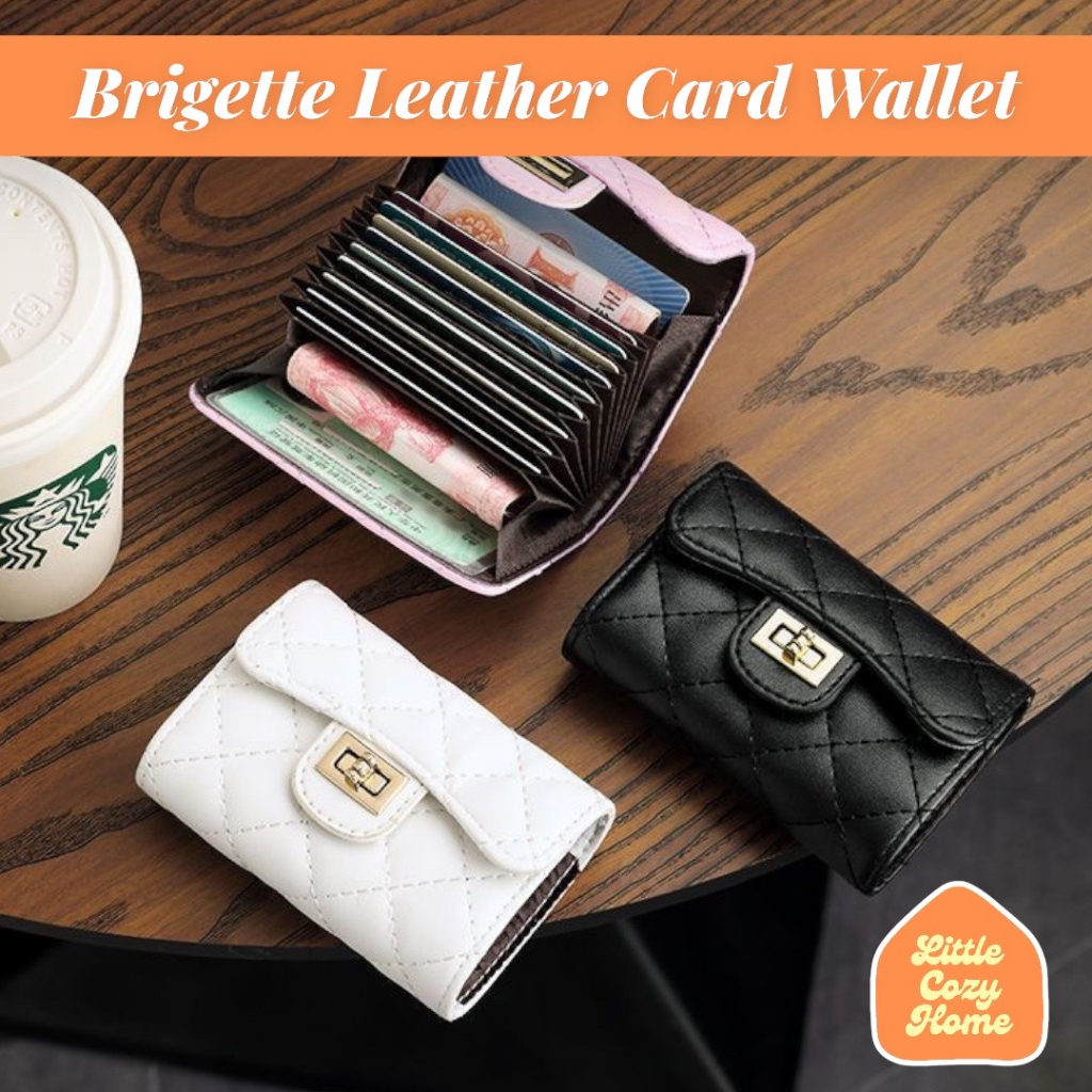 Brigette Leather Card Wallet / Dompet Kulit Wanita Import Lipat Resleting Anak Cewek Perempuan Remaja Photo Card Holder Case Ala Korea Motif Wanita Simple