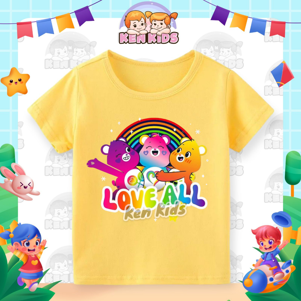 KEN KAOS ANAK MOTIF LOVE ALL CARE BEARS