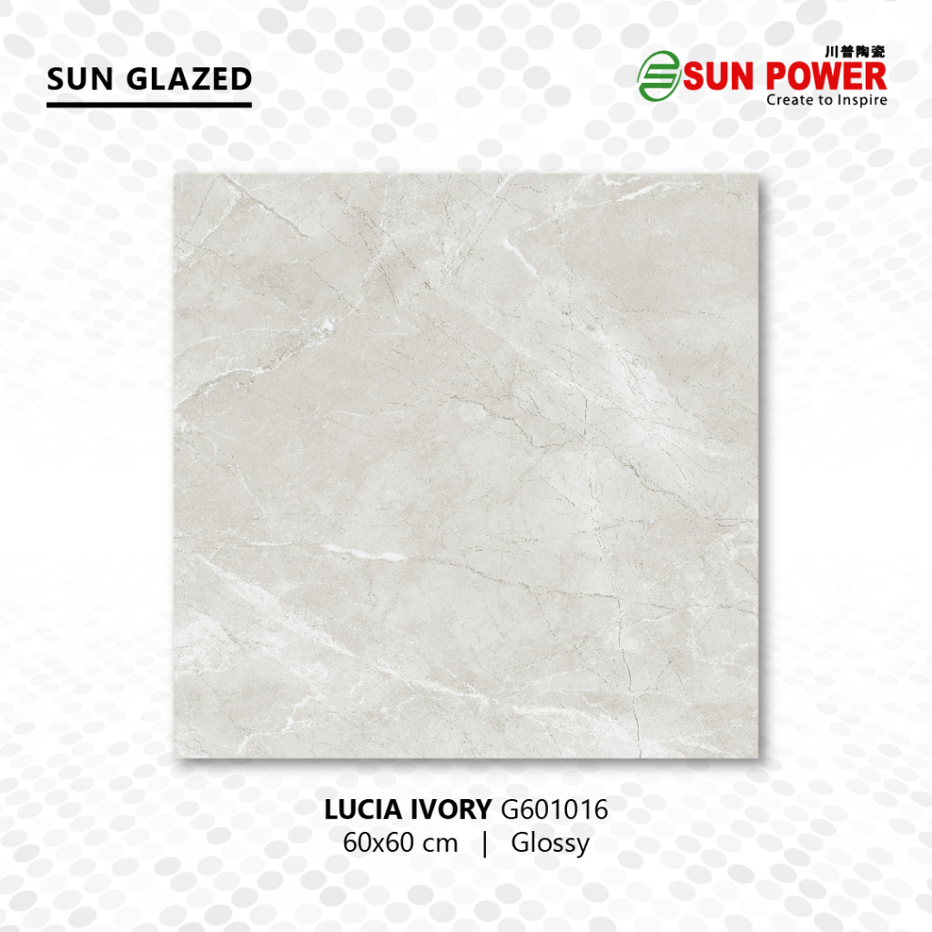 Keramik Lantai Body Putih Glossy - Lucia Series 60x60 | Sun Power