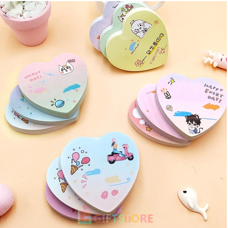 

✨COD Sticky Notes Lucu Cinta Catatan Tempel Katering Catatan Tempel Universal Catatan Tempel Pola Kartun Catatan Tempel GS