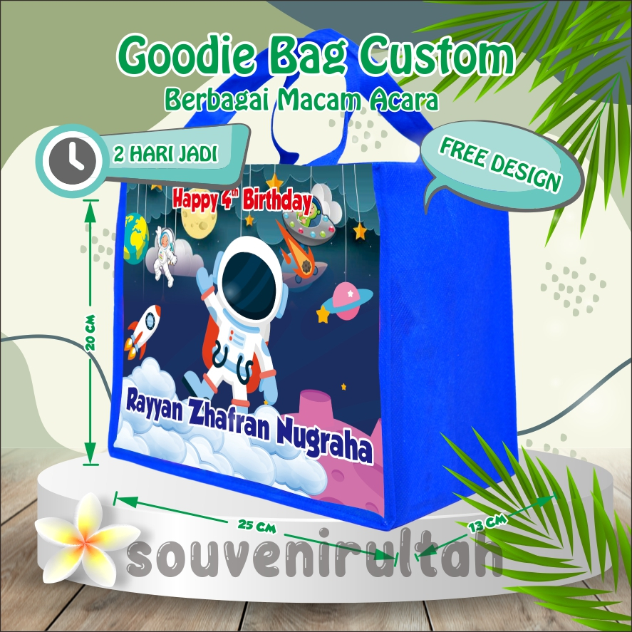 Tas Ultah / Tas Ulang tahun Anak / Goodie Bag Hampers Souvenir / Free Design / Bebas Custom / 75 GSM