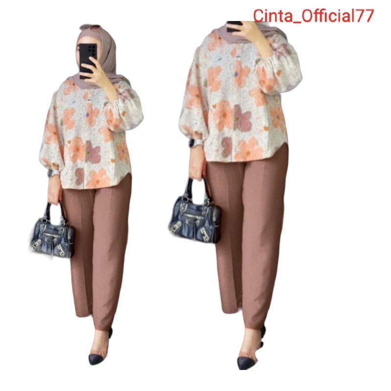 Cinta_Official77- One set Setelan kekinian wanita murah stelan baju dan celana murah Fashion  muslim