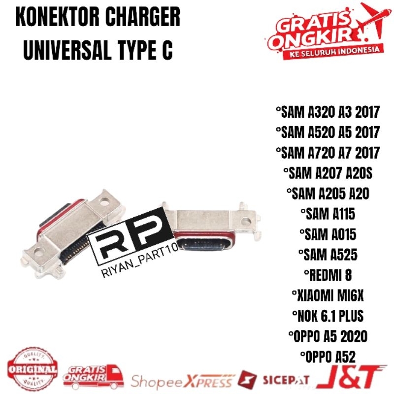 Konektor Charger Samsung ( TYPE C ) A320 A3 2017, A520 A5 2017, A720 A7 2017, A207 A20S, A205 A20, A