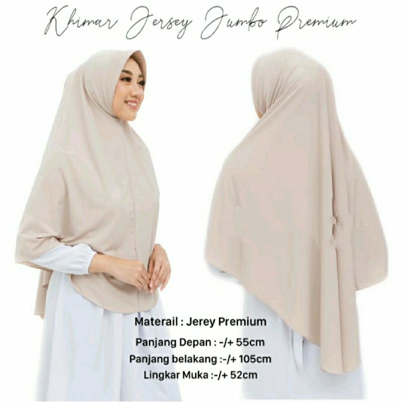 HIJAB JUMBO KHIMAR JUMBO SYAR'I BAHAN JERSEY PREMIUM