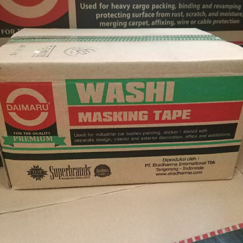 

[1 BOX] DAIMARU WASHI MASKING TAPE 24mm x 18 yard / lakban kertas daimaru 1 inchi / lakban masking daimaru / 1 inchi x 18 yard (36 roll)