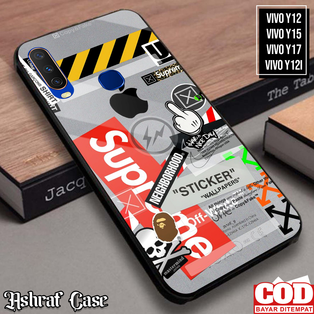Case Vivo Y12/Y12i/Y15/Y17 - Casing Vivo Y12i/Y15/Y17 ( BA) Softcase Glass Kaca - Kesing Hp - Siliko